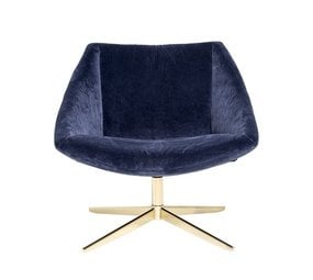 Bloomingville Elegant blå sammetsfåtölj