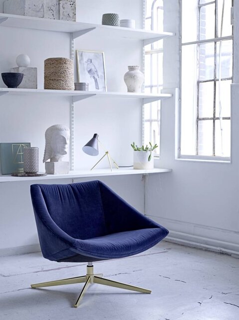 Bloomingville Elegant armchair blue velvet