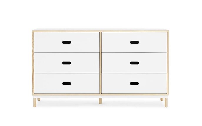Normann Copenhagen Kabino mobile con 6 cassetti bianco