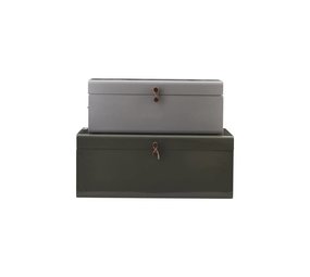 House Doctor scatole di immagazzinaggio set di 2 grigio