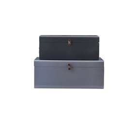 House Doctor scatole di immagazzinaggio set di 2 grigio blu