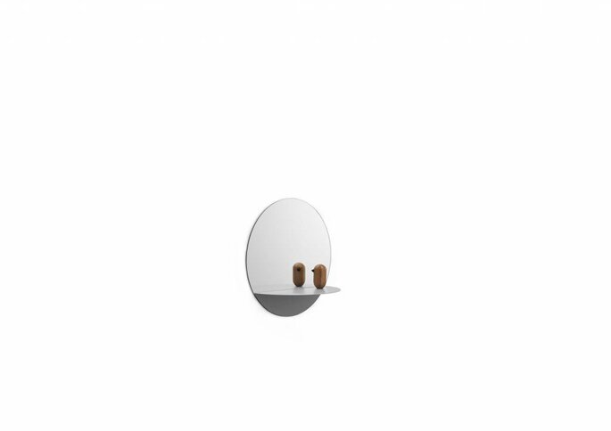 Normann Copenhagen Horizon mirror with shelf round gray
