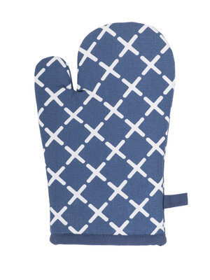 Tiseco Home Studio Tiseco Ovenwant Geo Cross Blauw