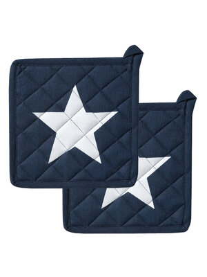 DDDDD DDDDD Pannenlap Étoile ( Set van 2 Blauw) DDDDD DDDDD Pannenlap Étoile ( Set van 2 Blauw)