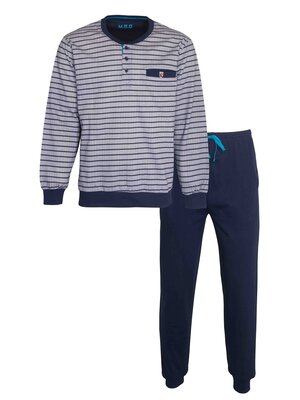 M.E.Q. MEQ Heren Pyjama Grijs met boordjes 1102a