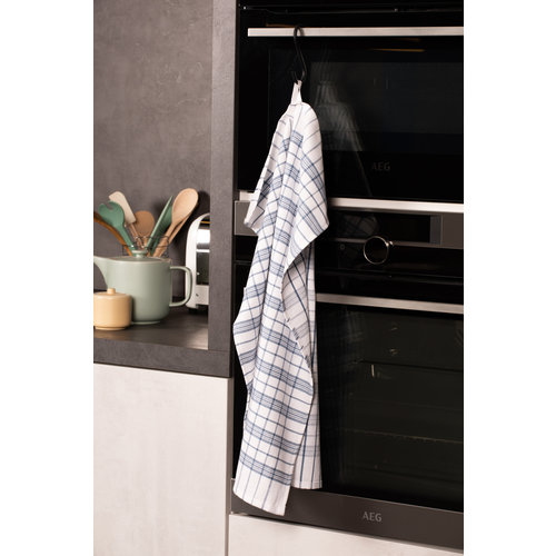 Tiseco Home Studio Tiseco Theedoek geblokt (3-pack, Blauw)