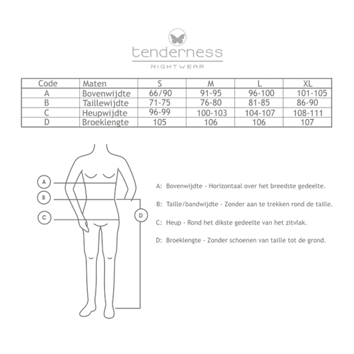 Tenderness Tenderness dames nachthemd lange mouw 2103a