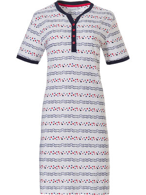 Pastunette Pastunette Dames Nachthemd stripes & dots korte mouw