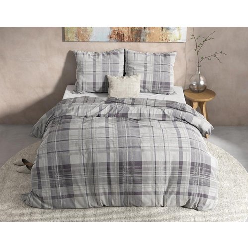 Dreamhouse Dreamhouse Flanel Theotis Grey Dekbedovertrek