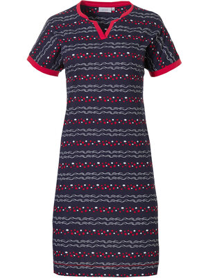 Pastunette Pastunette Dames Nachthemd donkerblauw korte mouw
