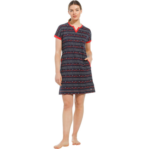 Pastunette Pastunette Dames Nachthemd donkerblauw korte mouw Pastunette Pastunette Dames Nachthemd donkerblauw korte mouw