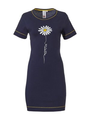 Rebelle by Pastunette Rebelle Nachthemd korte mouw donkerblauw - flower