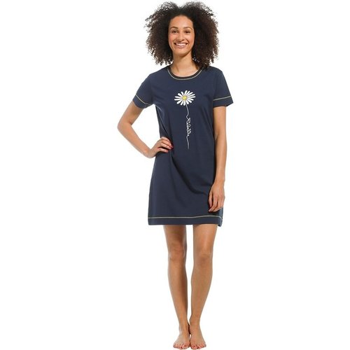 Rebelle by Pastunette Rebelle Nachthemd korte mouw donkerblauw - flower