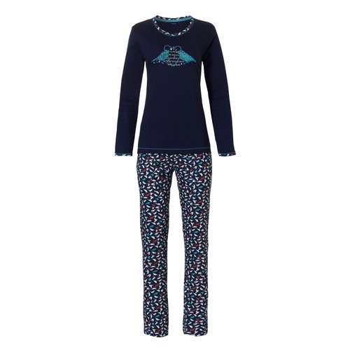 Pastunette Pastunette dames pyjama donkerblauw - birds