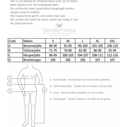 Tenderness Tenderness dames nachthemd lange mouw 2201A