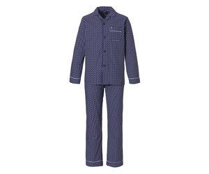 Robson Doorknoop heren pyjama donkerblauw katoen