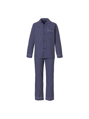 Robson Robson Doorknoop heren pyjama donkerblauw katoen