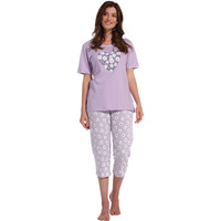 Pastunette dames pyjama met 3/4 broek - light purple