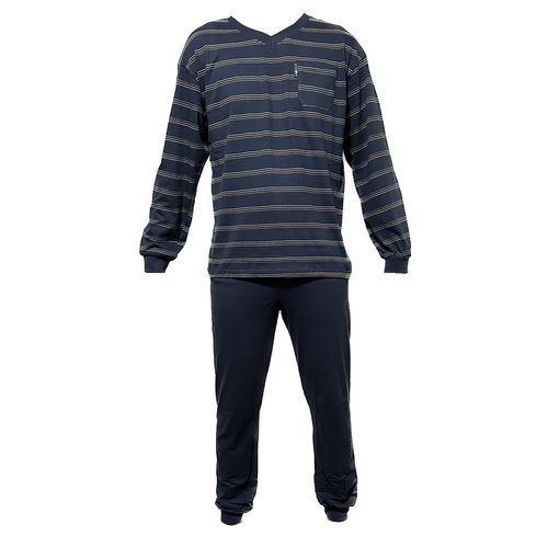 Heren pyjama gestreept - donkerblauw