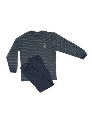 Outfitter Heren pyjama stripes - blauw