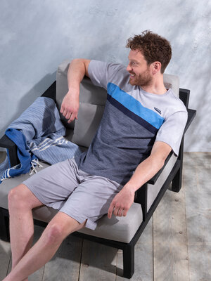 Pastunette Pastunette heren shortama  - blue grey