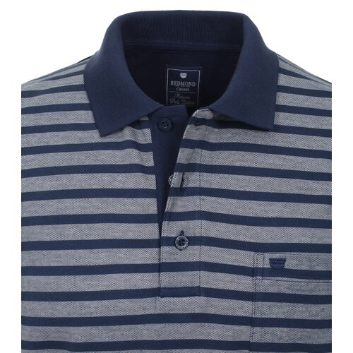 Redmond Redmond poloshirt gestreept - grijs blauw