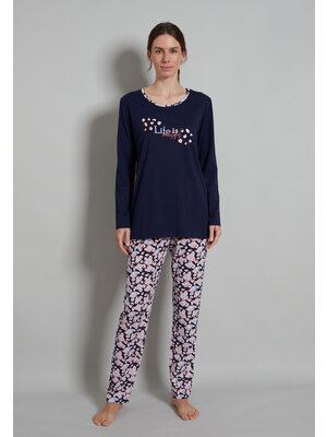 Götzburg Gotzburg dames pyjama katoen - donkerblauw