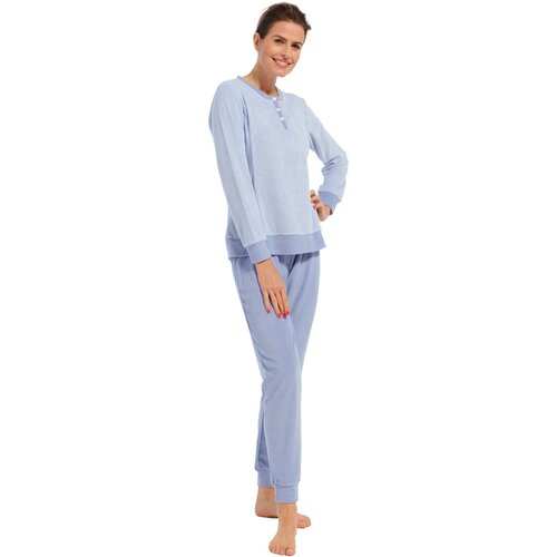 Pastunette Pastunette badstof dames pyjama - blauw