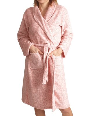 Cocodream Dames badjas roze- allover print