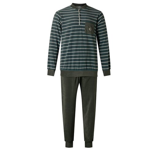 Gentlemen Gentlemen badstof heren pyjama - grijs/blauw