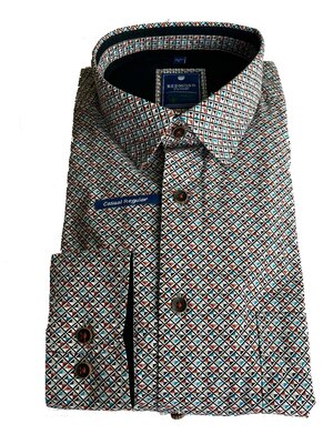 Redmond Redmond heren overhemd lange mouw - allover print