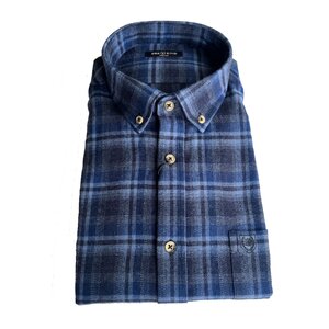 Pre End Pre End heren overhemd flanel lange mouw - blauw