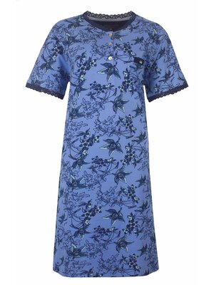 Medaillon Dames nachthemd katoen - blauw flower
