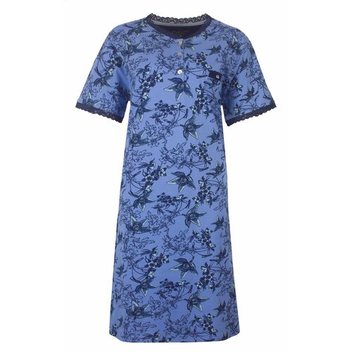 Medaillon Dames nachthemd katoen - blauw flower