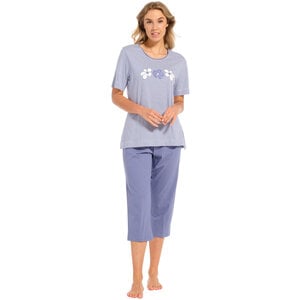 Pastunette Dames pyjama capri broek - flower stripes