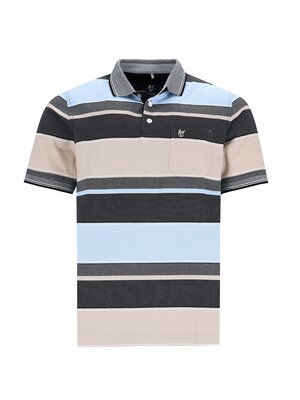 Hajo Heren poloshirt premium kwaliteit- taupe blauw Hajo Heren poloshirt premium kwaliteit- taupe blauw