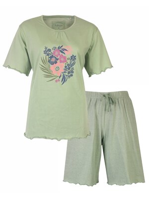 Tenderness Dames shortama katoen  - groen