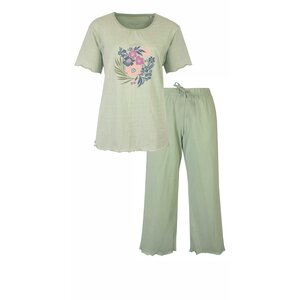 Tenderness Dames pyjama capri broek - groen