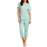 Dames pyjama katoen 7/8 broek - mint groen