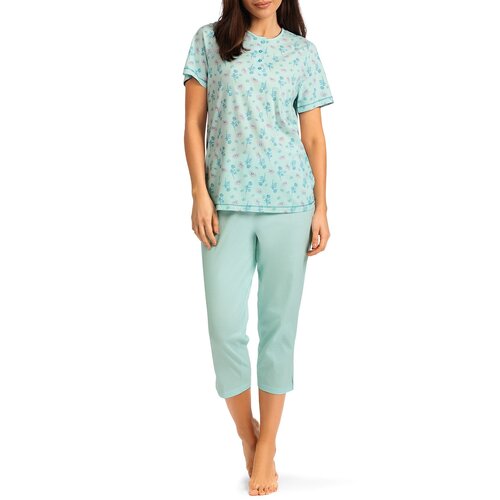 Comtessa Dames pyjama katoen 7/8 broek - mint groen