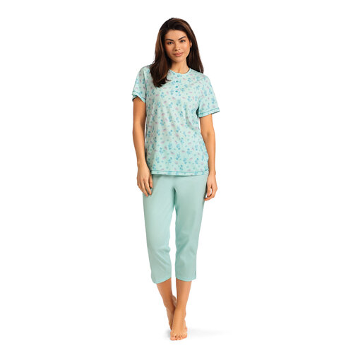 Comtessa Dames pyjama katoen 7/8 broek - mint groen