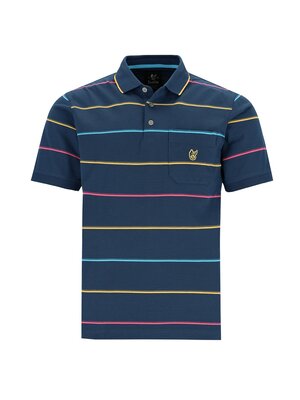 Hajo Heren poloshirt premium kwaliteit- donkerblauw stripes Hajo Heren poloshirt premium kwaliteit- donkerblauw stripes