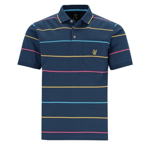 Hajo Heren poloshirt premium kwaliteit- donkerblauw stripes