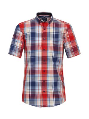 Redmond Heren overhemd korte mouw - rood blauw
