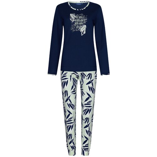 Pastunette Dames pyjama katoen - leaves donkerblauw