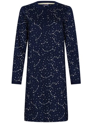 Rebelle by Pastunette Dames nachthemd katoen - donkerblauw sterren