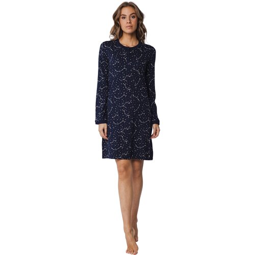 Rebelle by Pastunette Dames nachthemd katoen - donkerblauw sterren
