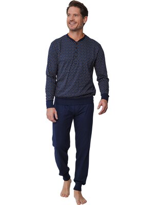 Pastunette Heren pyjama katoen - multi blauw