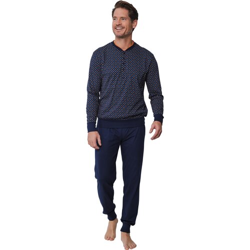 Pastunette Heren pyjama katoen - multi blauw
