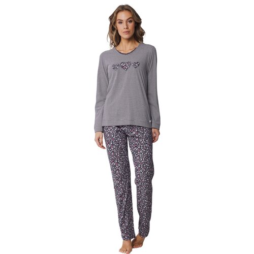 Pastunette Dames pyjama katoen - gestreept hartjes Pastunette Dames pyjama katoen - gestreept hartjes